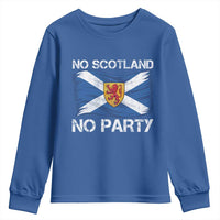No Scotland No Party Saltire Flag Lion Rampant Crest Youth Sweatshirt Game Day Soccer Fans Football Tournament