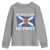 No Scotland No Party Saltire Flag Lion Rampant Crest Youth Sweatshirt Game Day Soccer Fans Football Tournament