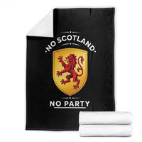 No Scotland No Party Gold Heraldic Shield Red Lion Rampant Throw Blanket Game Day Soccer Fans Football Tournament