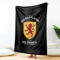 No Scotland No Party Gold Heraldic Shield Red Lion Rampant Throw Blanket Game Day Soccer Fans Football Tournament
