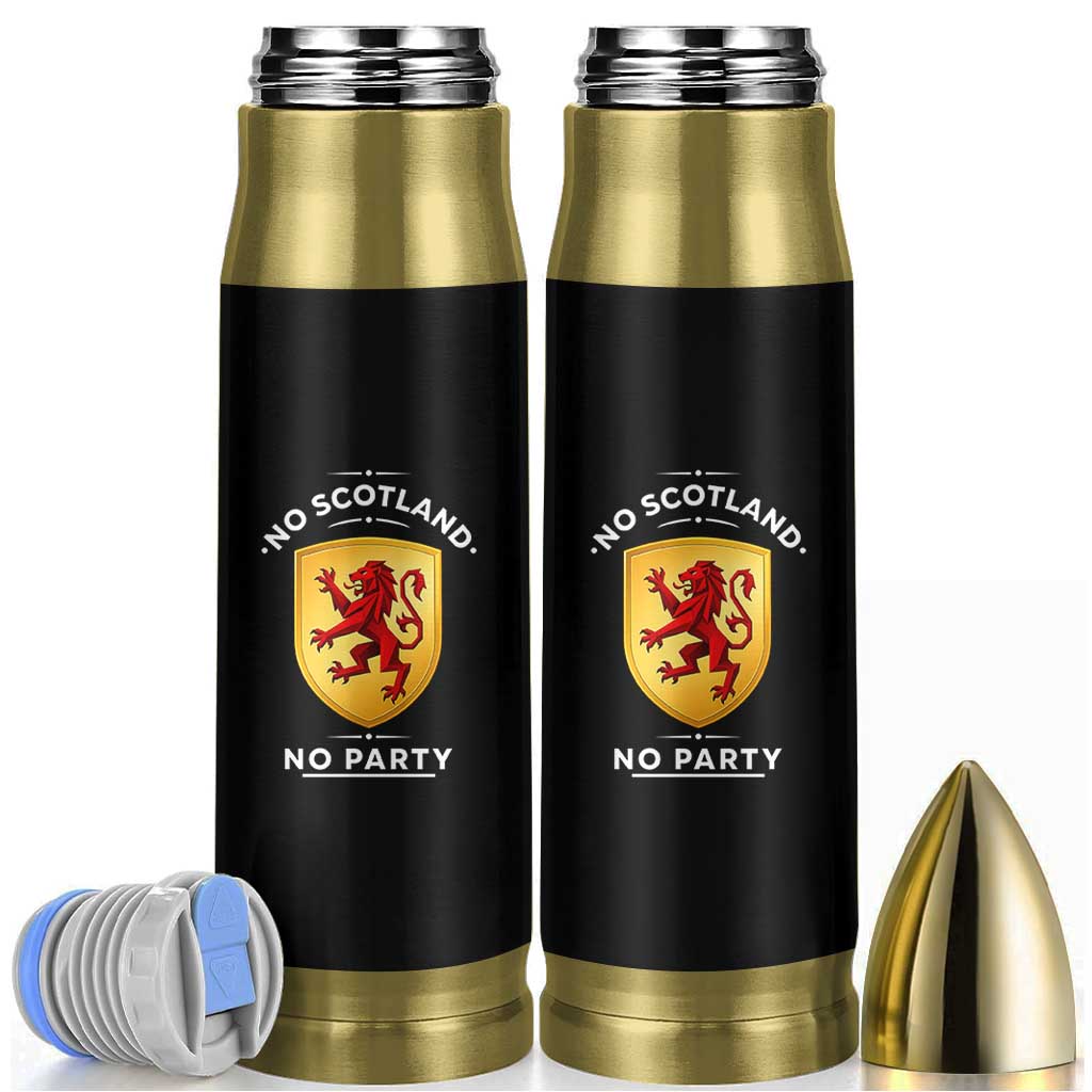 No Scotland No Party Gold Heraldic Shield Red Lion Rampant Bullet Tumbler Game Day Soccer Fans Football Tournament