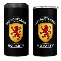 No Scotland No Party Gold Heraldic Shield Red Lion Rampant 4 in 1 Can Cooler Tumbler Game Day Soccer Fans Football Tournament