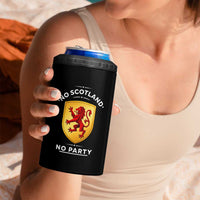 No Scotland No Party Gold Heraldic Shield Red Lion Rampant 4 in 1 Can Cooler Tumbler Game Day Soccer Fans Football Tournament