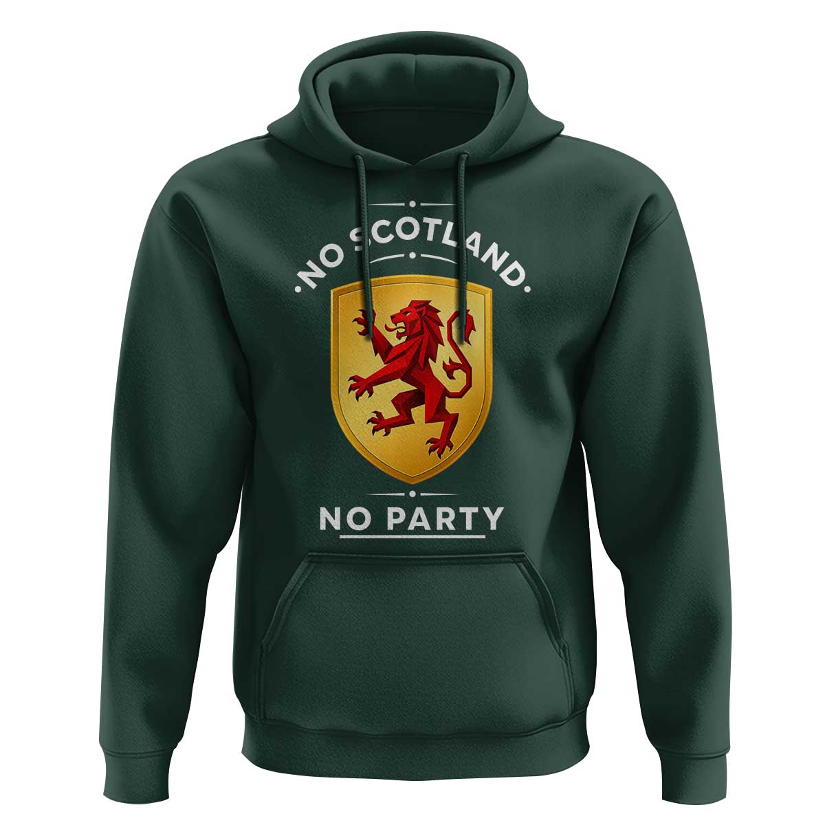No Scotland No Party Gold Heraldic Shield Red Lion Rampant Hoodie Game Day Soccer Fans Football Tournament