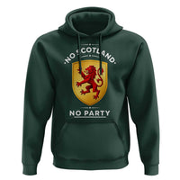 No Scotland No Party Gold Heraldic Shield Red Lion Rampant Hoodie Game Day Soccer Fans Football Tournament