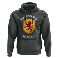 No Scotland No Party Gold Heraldic Shield Red Lion Rampant Hoodie Game Day Soccer Fans Football Tournament