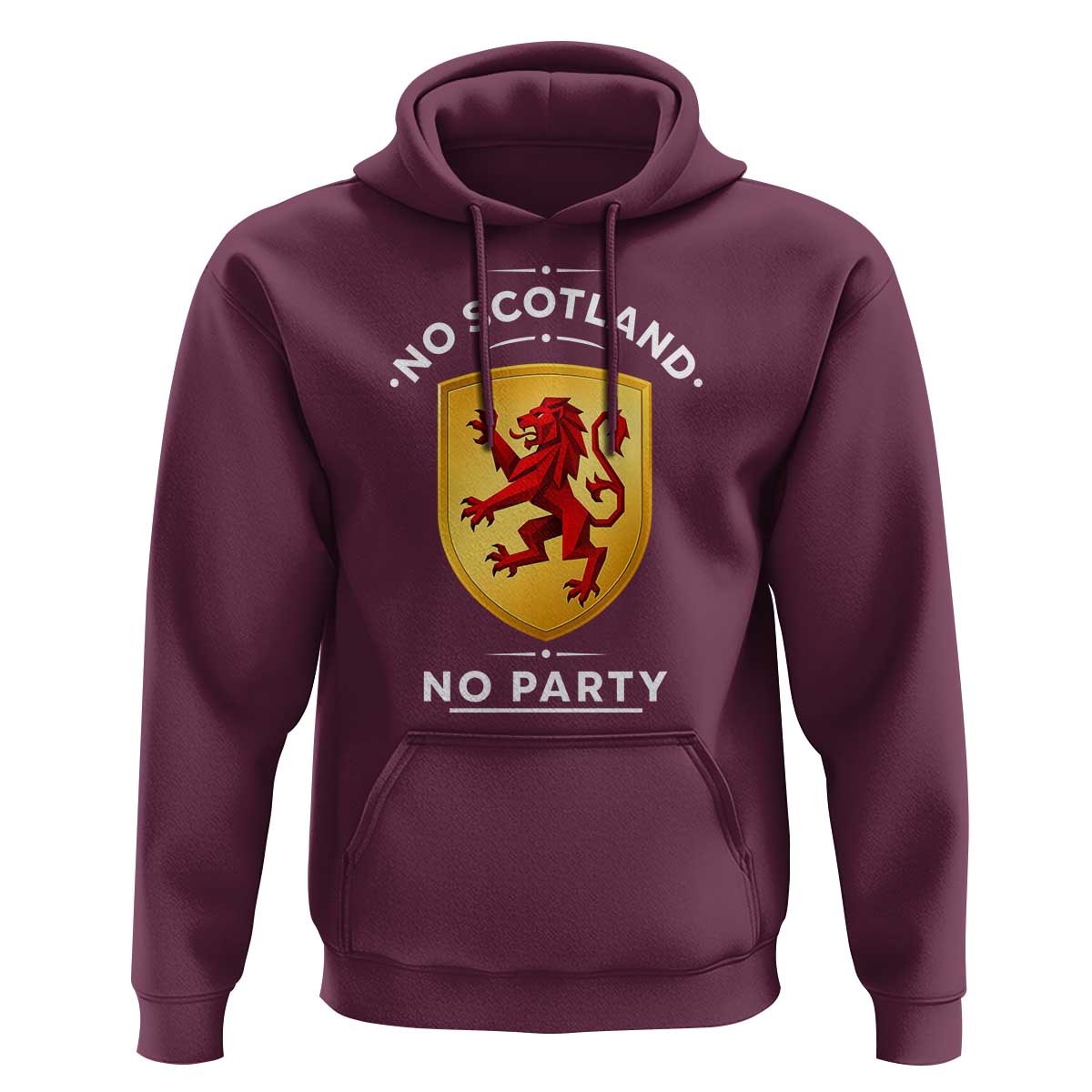 No Scotland No Party Gold Heraldic Shield Red Lion Rampant Hoodie Game Day Soccer Fans Football Tournament