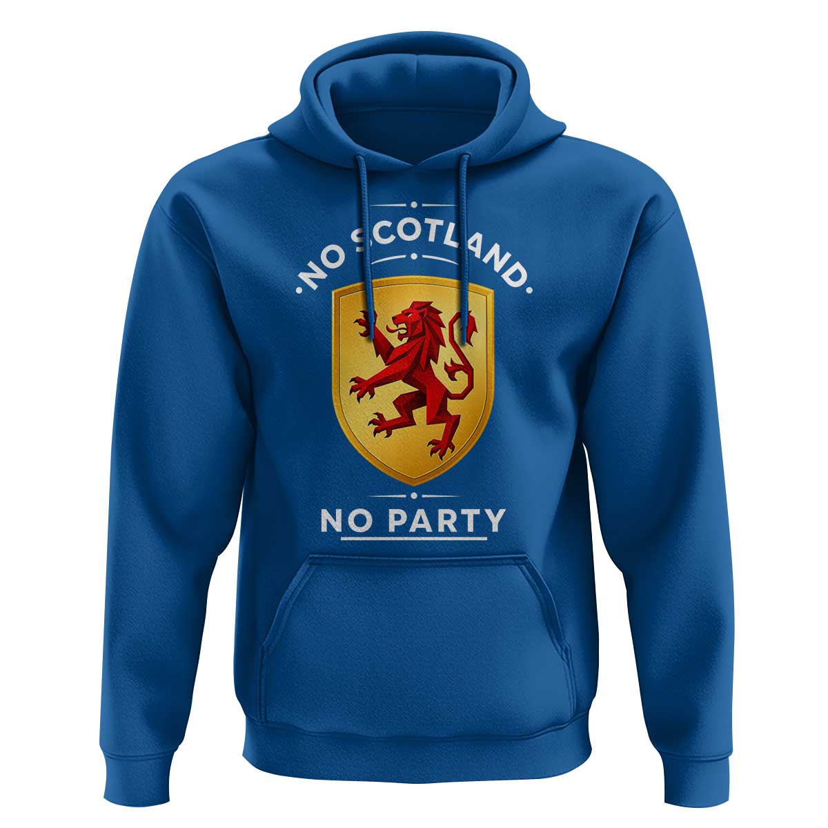 No Scotland No Party Gold Heraldic Shield Red Lion Rampant Hoodie Game Day Soccer Fans Football Tournament