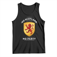 No Scotland No Party Gold Heraldic Shield Red Lion Rampant Tank Top Game Day Soccer Fans Football Tournament
