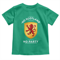 No Scotland No Party Gold Heraldic Shield Red Lion Rampant Toddler T Shirt Game Day Soccer Fans Football Tournament