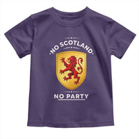 No Scotland No Party Gold Heraldic Shield Red Lion Rampant Toddler T Shirt Game Day Soccer Fans Football Tournament