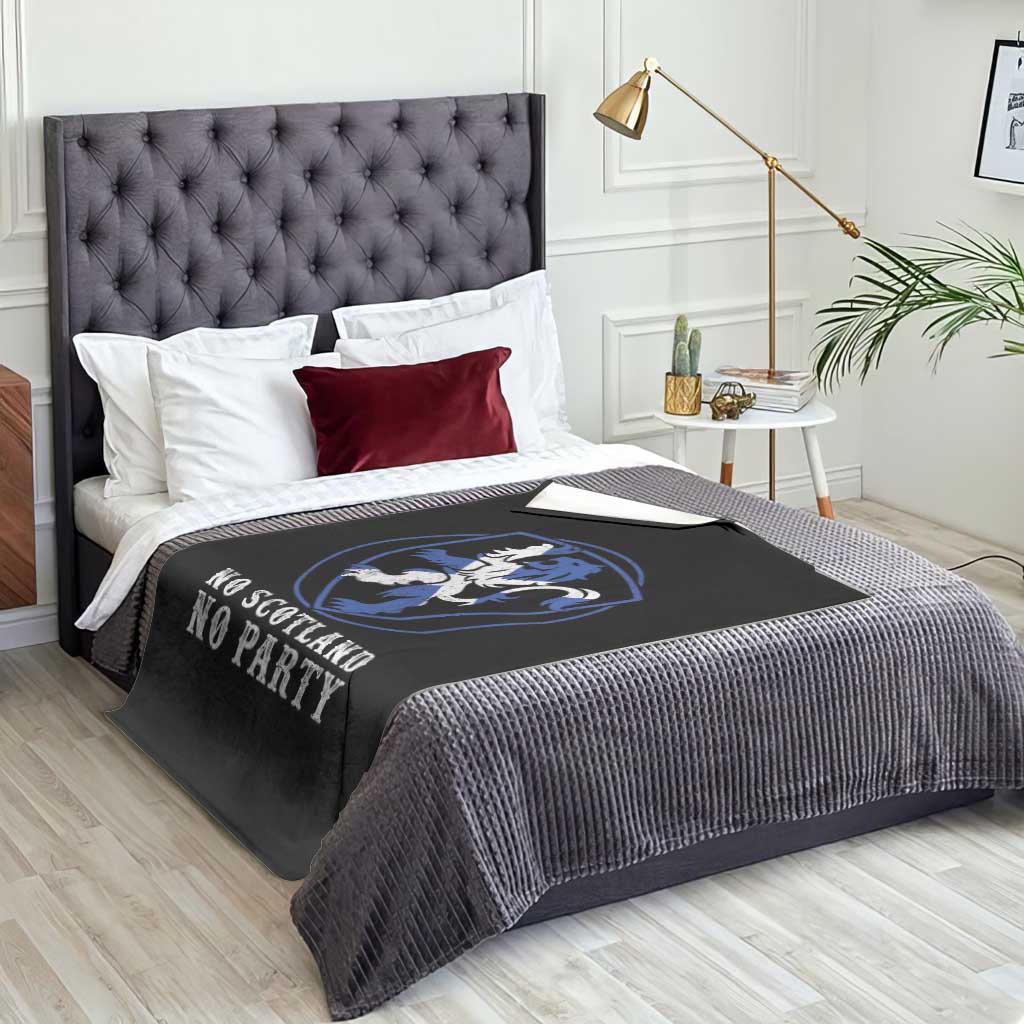 No Scotland No Party Distressed Shield Saltire Cross Throw Blanket Vintage Football Fans Game Day