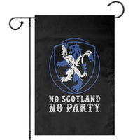 No Scotland No Party Distressed Shield Saltire Cross Garden Flag Vintage Football Fans Game Day