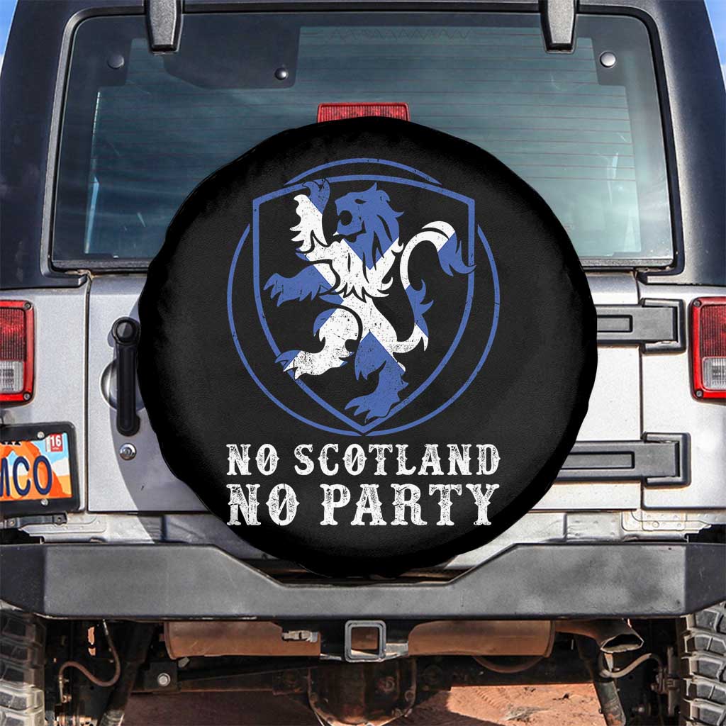 No Scotland No Party Distressed Shield Saltire Cross Spare Tire Cover Vintage Football Fans Game Day