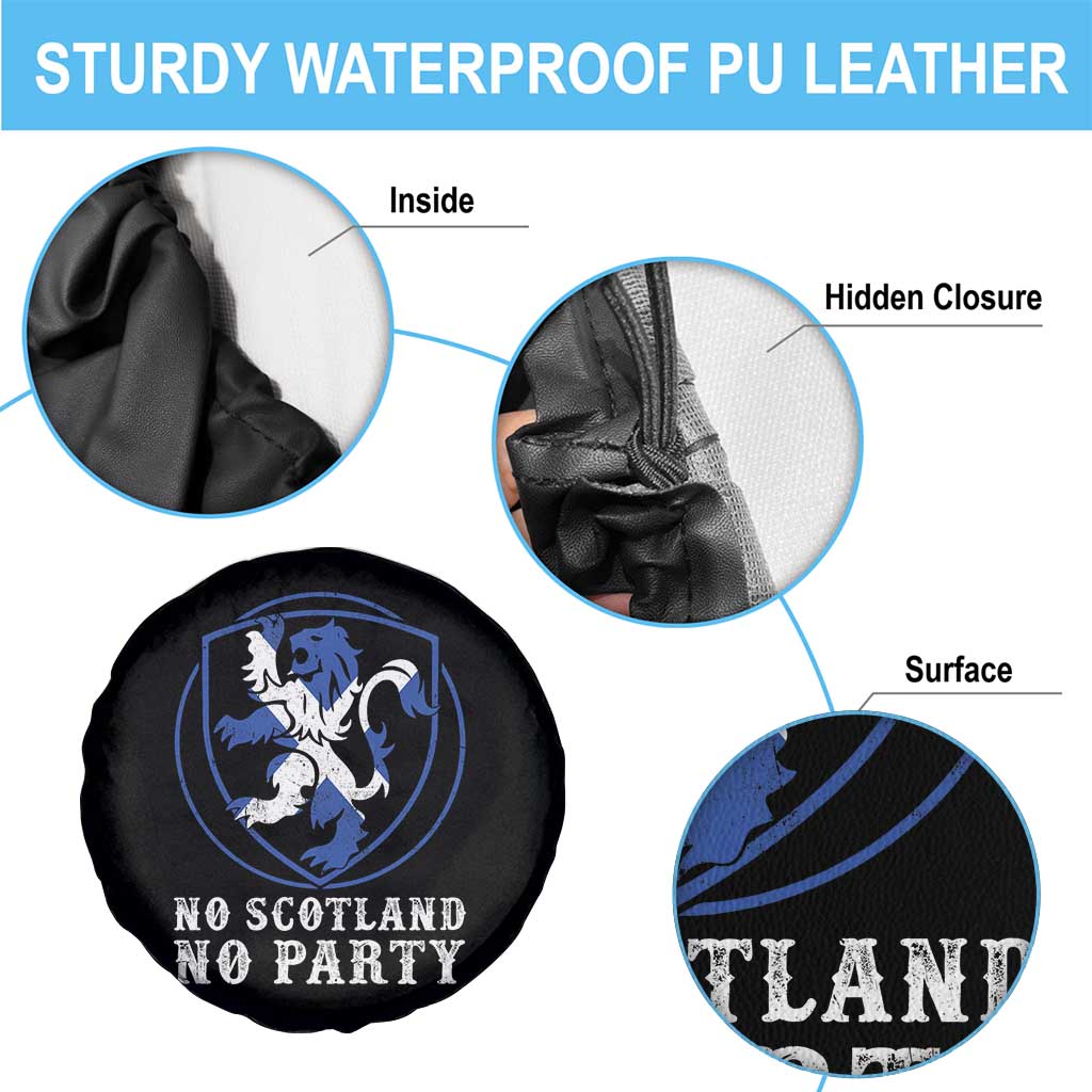 No Scotland No Party Distressed Shield Saltire Cross Spare Tire Cover Vintage Football Fans Game Day
