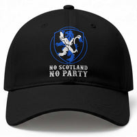 No Scotland No Party Distressed Shield Saltire Cross Baseball Cap Vintage Football Fans Game Day