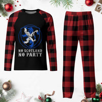 No Scotland No Party Distressed Shield Saltire Cross Plaid Pajama Set Vintage Football Fans Game Day