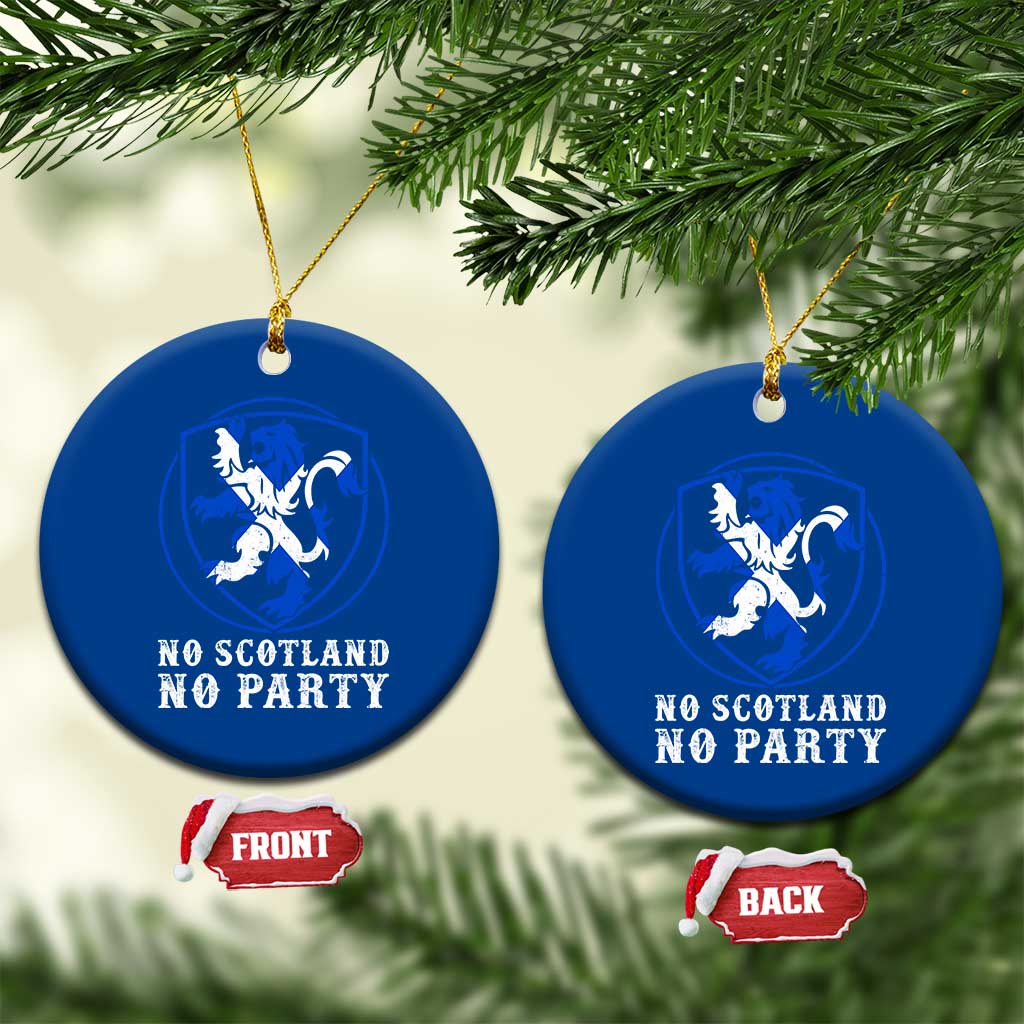 No Scotland No Party Distressed Shield Saltire Cross Ceramic Ornament Vintage Football Fans Game Day