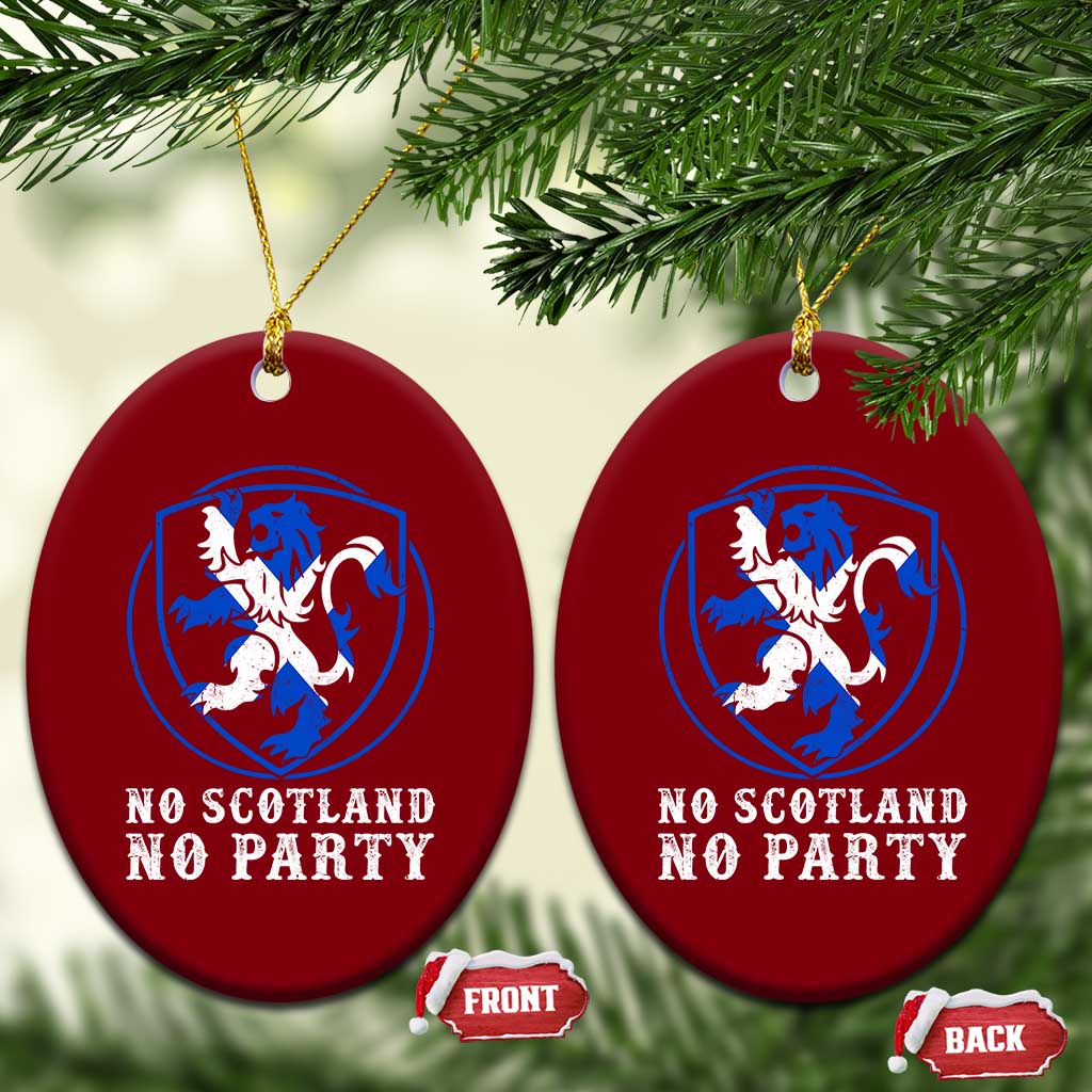 No Scotland No Party Distressed Shield Saltire Cross Ceramic Ornament Vintage Football Fans Game Day