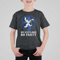 No Scotland No Party Distressed Shield Saltire Cross T Shirt For Kid Vintage Football Fans Game Day
