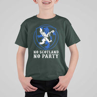 No Scotland No Party Distressed Shield Saltire Cross T Shirt For Kid Vintage Football Fans Game Day