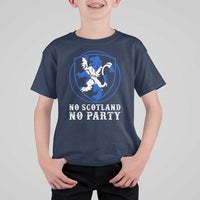 No Scotland No Party Distressed Shield Saltire Cross T Shirt For Kid Vintage Football Fans Game Day