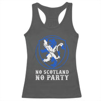 No Scotland No Party Distressed Shield Saltire Cross Racerback Tank Top Vintage Football Fans Game Day