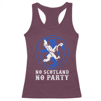 No Scotland No Party Distressed Shield Saltire Cross Racerback Tank Top Vintage Football Fans Game Day