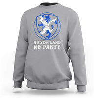 No Scotland No Party Distressed Shield Saltire Cross Sweatshirt Vintage Football Fans Game Day