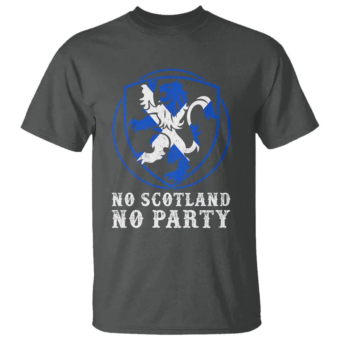 No Scotland No Party Distressed Shield Saltire Cross T Shirt Vintage Football Fans Game Day