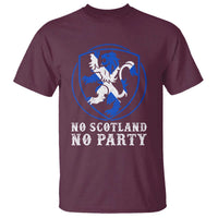No Scotland No Party Distressed Shield Saltire Cross T Shirt Vintage Football Fans Game Day