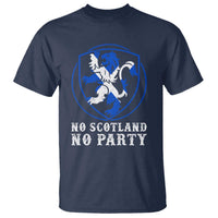 No Scotland No Party Distressed Shield Saltire Cross T Shirt Vintage Football Fans Game Day
