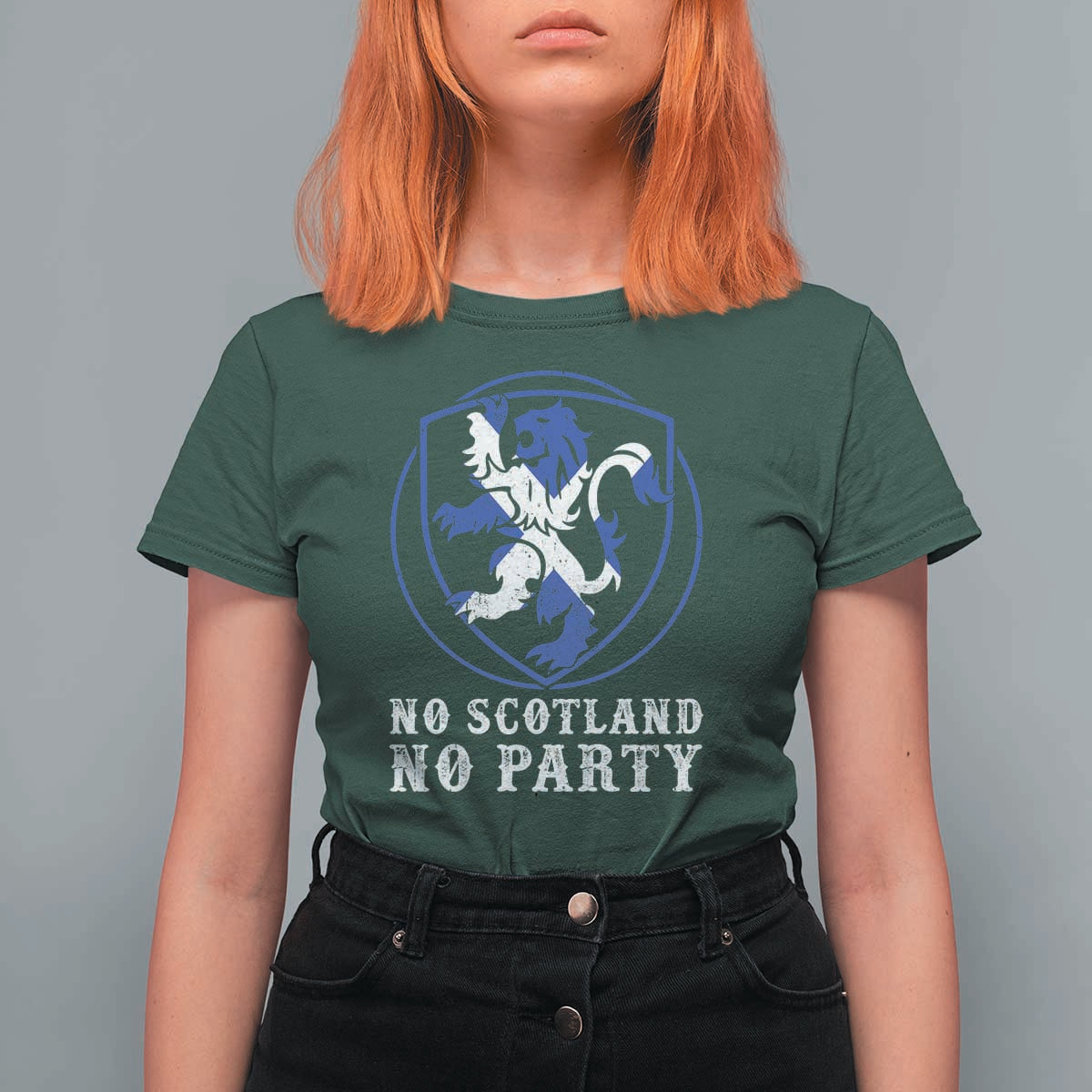 No Scotland No Party Distressed Shield Saltire Cross T Shirt For Women Vintage Football Fans Game Day