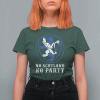 No Scotland No Party Distressed Shield Saltire Cross T Shirt For Women Vintage Football Fans Game Day
