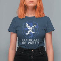 No Scotland No Party Distressed Shield Saltire Cross T Shirt For Women Vintage Football Fans Game Day