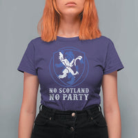 No Scotland No Party Distressed Shield Saltire Cross T Shirt For Women Vintage Football Fans Game Day