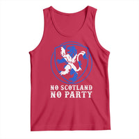 No Scotland No Party Distressed Shield Saltire Cross Tank Top Vintage Football Fans Game Day