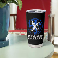 No Scotland No Party Distressed Shield Saltire Cross Tumbler Cup Vintage Football Fans Game Day