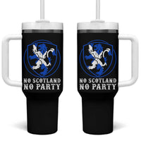 No Scotland No Party Distressed Shield Saltire Cross Tumbler With Handle Vintage Football Fans Game Day
