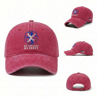 No Scotland No Party Distressed Shield Saltire Cross Washed Cotton Baseball Cap Vintage Football Fans Game Day