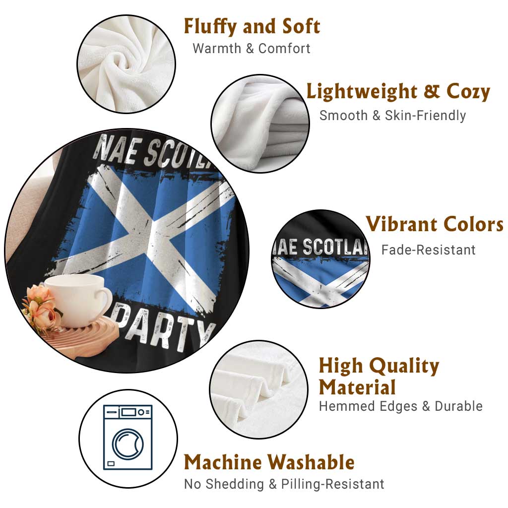 Nae Scotland Nae Party Saltire Flag Throw Blanket Vintage Scottish Accent Soccer Fans Football Tournament