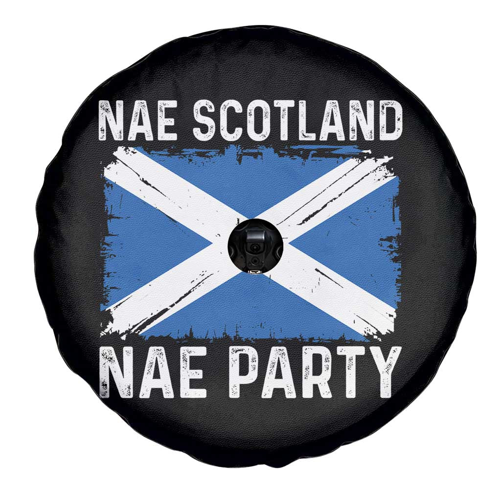Nae Scotland Nae Party Saltire Flag Spare Tire Cover Vintage Scottish Accent Soccer Fans Football Tournament