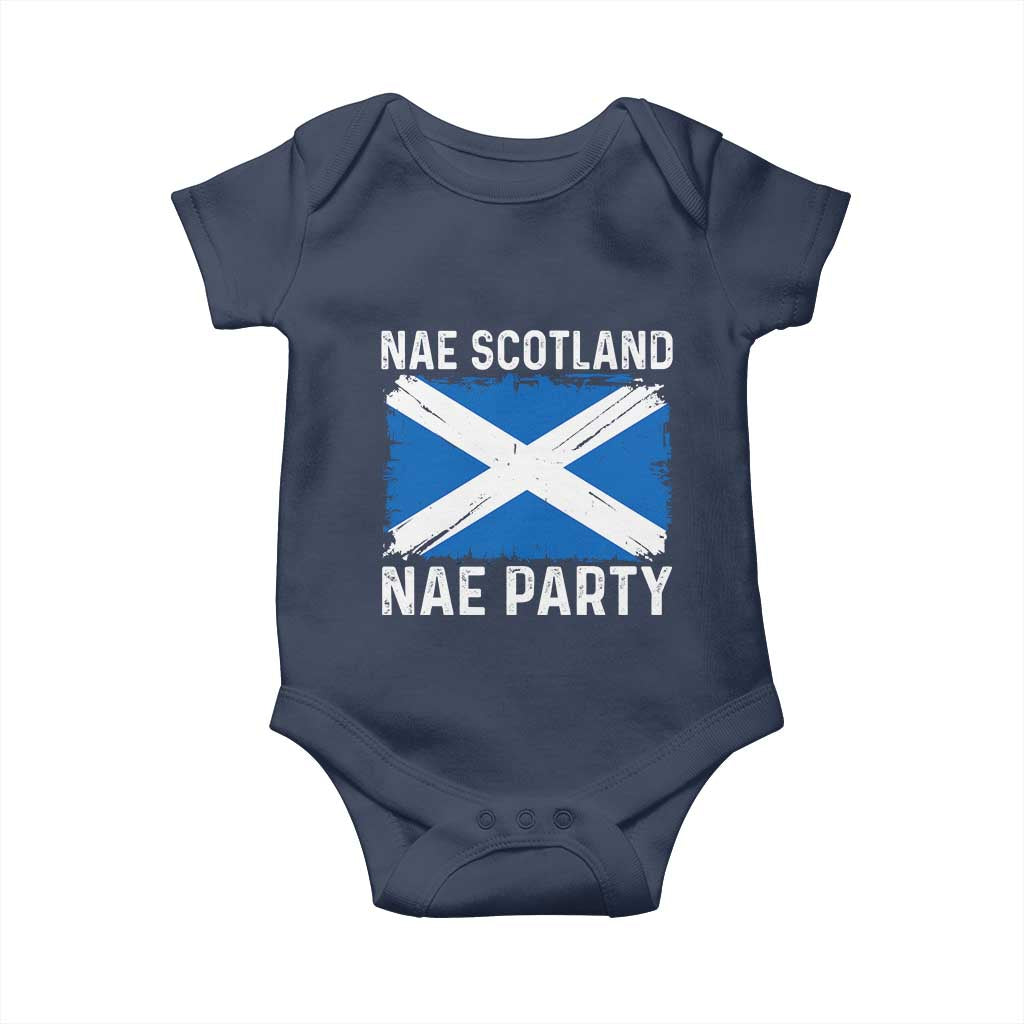 Nae Scotland Nae Party Saltire Flag Baby Onesie Vintage Scottish Accent Soccer Fans Football Tournament