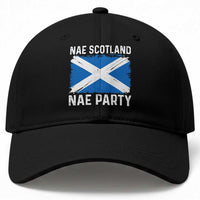 Nae Scotland Nae Party Saltire Flag Baseball Cap Vintage Scottish Accent Soccer Fans Football Tournament