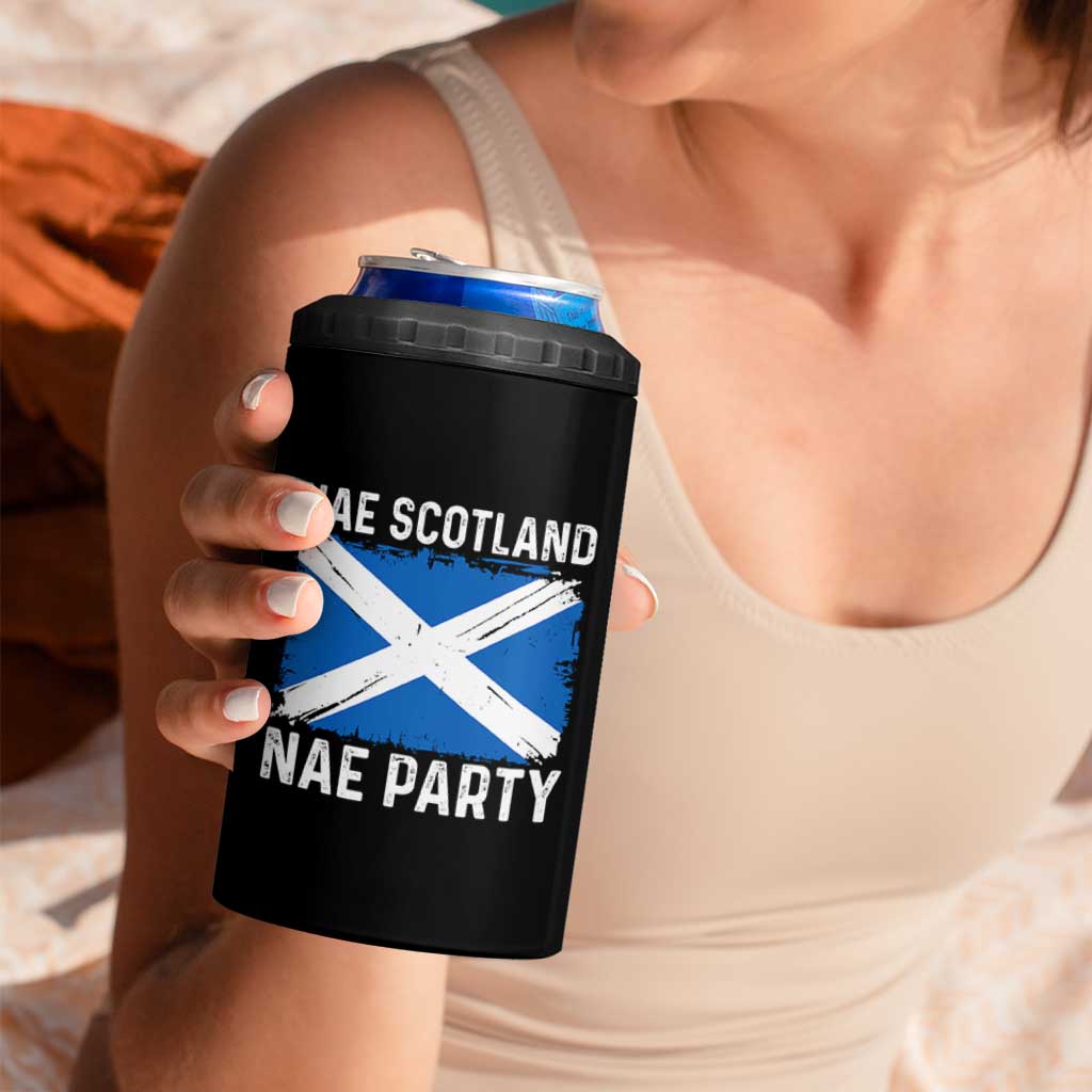 Nae Scotland Nae Party Saltire Flag 4 in 1 Can Cooler Tumbler Vintage Scottish Accent Soccer Fans Football Tournament