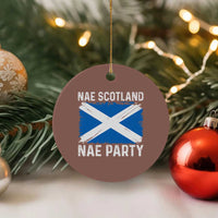 Nae Scotland Nae Party Saltire Flag Ceramic Ornament Vintage Scottish Accent Soccer Fans Football Tournament
