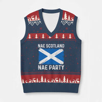 Nae Scotland Nae Party Saltire Flag V-Neck Knit Sweater Vest Vintage Scottish Accent Soccer Fans Football Tournament