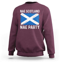 Nae Scotland Nae Party Saltire Flag Sweatshirt Vintage Scottish Accent Soccer Fans Football Tournament