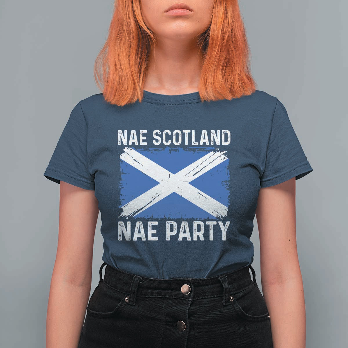 Nae Scotland Nae Party Saltire Flag T Shirt For Women Vintage Scottish Accent Soccer Fans Football Tournament