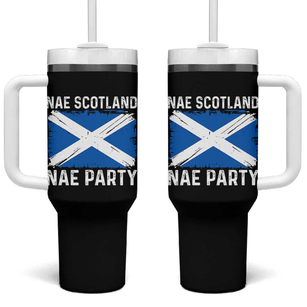 Nae Scotland Nae Party Saltire Flag Tumbler With Handle Vintage Scottish Accent Soccer Fans Football Tournament